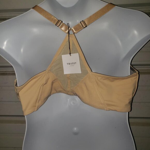 TRUSST Lingerie Plus Size 44G "Evie" Cream Color Nude Bra TL42000 Front Close - Picture 3 of 6